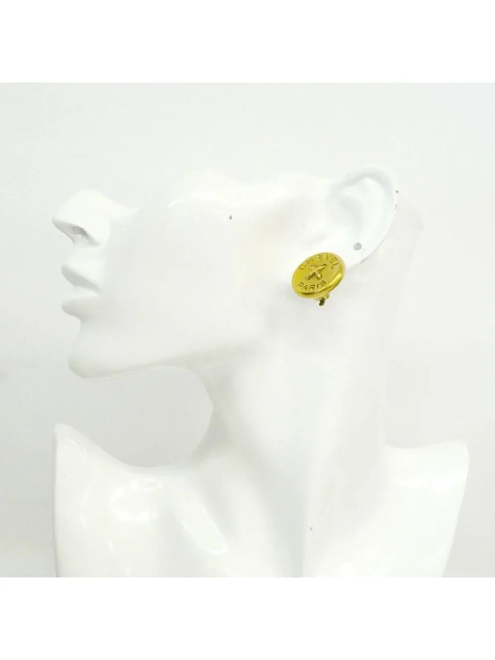 Chanel Earrings Vintage Logo Round